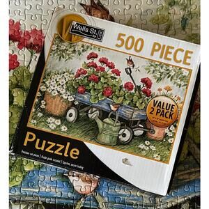 Wells St. by Lang 500 Piece Puzzle Blossoms and Birds Wagon 1 Puzzle